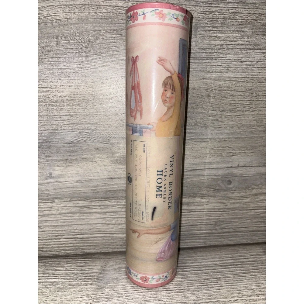 NEW Vintage Laura Ashley Home Ballet Multi Rose Wall Paper Border Roll (D2)